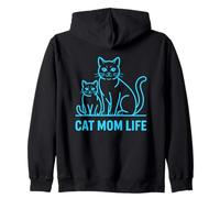 Cat Mom Life Felpa con Cappuccio