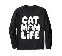 Cat Mom Life Maglia a Manica