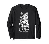 Cat Mom Life Maglia a Manica