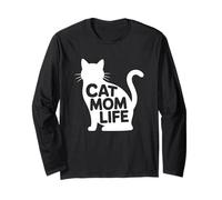 Cat Mom Life Maglia a Manica