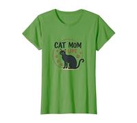 Cat Mom Life: Zampa Stravagante dell'amante dei felini, Gatto Maglietta, Donna, Erba, L
