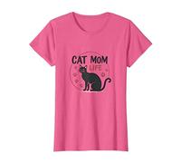 Cat Mom Life: Zampa Stravagante dell'amante dei felini, Gatto Maglietta, Donna, Rosa mélange, M