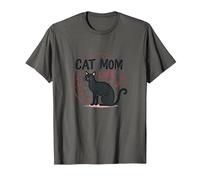 Cat Mom Life: Zampa Stravagante dell'amante dei felini, Gatto Maglietta, Uomo, Asfalto, 3XL