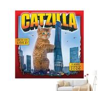 Cat Monthly Calendar, Funny Cat Planner, 12-Month Layout Humorous Theme Organizer, Gift-Ready Pet Appeal School Studio Friendly, Wall Chart for Bedroom Living Room Teacher Kids