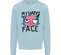 Cat My Happy Face Funny Grumpy Uomo Sweatshirt Jumper