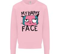 Cat My Happy Face Funny Grumpy Uomo Sweatshirt Jumper