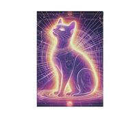 Cat Neon Mistero Tarocchi Carte vacanze bandiere all'aperto Buon Natale banner per la decorazione del giardino 28x40 doppia faccia