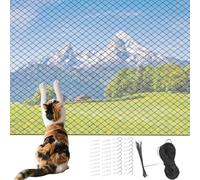 Cat Netting - Rail Safety Fence Protector for Pets, Strong Tear-Resistant Mesh with Easy Installation, Kitten Safe Net for Outdoor Deck, Staircase, Garden, Patio, Apartment, Window, Balcony