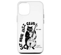 Cat Noir Jazz Club Contrabbasso vintage Custodia per iPhone 12/12 Pro