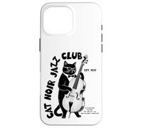 Cat Noir Jazz Club Contrabbasso vintage Custodia per iPhone 16 Pro Max