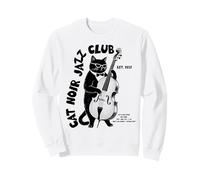 Cat Noir Jazz Club Contrabbasso Vintage Felpa