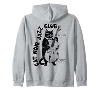 Cat Noir Jazz Club Contrabbasso Vintage Felpa con Cappuccio