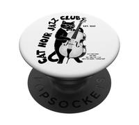 Cat Noir Jazz Club Contrabbasso vintage PopSockets PopGrip Adesivo