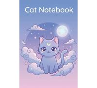 Cat Notebook: Cute Aesthetic Pastel Purple Celestial Cat Lined Composition Book for Women, Girls, Teachers | 120 College Ruled Lined Pages, 6x9 Inches | Magical Moon & Stars Gift