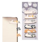 Cat Notepad - 180 Sheet Novelty Adhesive Page Markers | Cute Cat School Supplies Colorful Fun Design Sticky Pages Notepad for Women Students Teachers Kids School Work Classroom Party