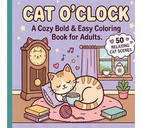 Cat O'Clock: A Cozy Bold & Easy Coloring Book for Adults. 50 Relaxing Cat Scenes with Thick Lines for Stress Relief and Slow Evenings