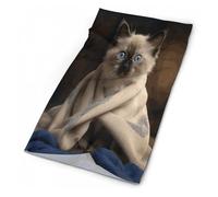 Cat On Blanket Printed 26X30Cm Elastico Protezione del Viso Unisex Fascia per Capelli per Yoga attività Sports