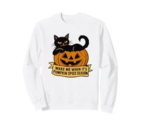 Cat on Pumpkin svegliami Quando è la Stagione delle zucche Felpa