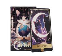 Cat Oracle Cards - Set di 78 carte per tarocchi in versione inglese, tascabili, trasparenti, per divinazione del destino, giochi intuitivi di tarocchi, guida spirituale e meditazione in movimento