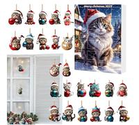Cat Ornament Christmas Avvent, Cat Avvent Calendars 2025, Giocattoli Per Bambole Di Gatti, Calendario 'avvento Decorazione Natalizia Per La Parete Della Finestra Albero Porta