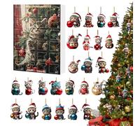 Cat Ornament Christmas Avvent, Cat Avvent Calendars 2025, Giocattoli Per Bambole Di Gatti, Calendario 'avvento Decorazione Natalizia Per La Parete Della Finestra Albero Porta