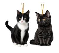 Cat Ornaments - 3.15 in Cat Decor | Acrylic Cats Christmas Tree Suncatcher, Hanging Decorations, Custom Gift, Holiday Pendants, Home Decor for Party Trees, Garden