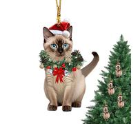 Cat Ornaments For Christmas Tree | 2D Keepsake Centerpieces, Cute Holiday Animal Decorations | For Home, Fireplace, Door, Table, Fireplace, TaYard, Friends