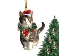 Cat Ornaments For Christmas Tree | 2D Keepsake Centerpieces, Cute Holiday Animal Decorations | For Home, Fireplace, Door, Table, Fireplace, TaYard, Friends