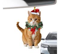 Cat Ornaments For Christmas Tree, Cute Christmas Animal Ornaments, 2D Acrylic Pendant For Home Fireplace Garden Workplace Farmhouse Family