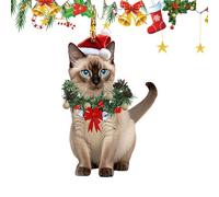 Cat Ornaments For Christmas Tree, Cute Christmas Animal Ornaments, 2D Acrylic Pendant For Home Fireplace Garden Workplace Farmhouse Family