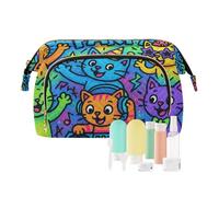 Cat Party Graffiti Trucco Borse Cosmetici Portatile Sacchetto di Immagazzinaggio Della Borsa Delle Donne Moneta Cambiamento Borsa per