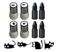 Cat Pattern Ink Stamp, DIY Crafting Supplies, Self-Inking Kitten Stamp Set, Creative Scrapbooking Accessory, Fun Decorative Tool, Suitable for Card Making Diary School Classroom Teachers Students