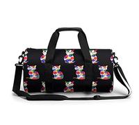 Cat Pattern1 Borsa da palestra portatile per donne e uomini borsone da viaggio per sport con stampa divertente borsa da yoga