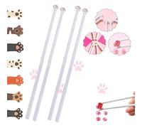Cat Paw Chopsticks, Cat Paw Prints Reusable Non-Slip Chopstick,Cute Fun Pink Paw Prints Reusable Lightweight Non-Slip Grip Eating Chopstick Fun Idea Gifts for Girlfriends and Cat Lovers (2)