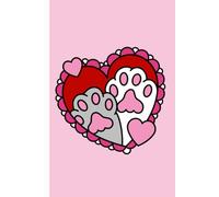 Cat Paw Love Heart A5 Notebook: A part-lined book for feline lovers to make notes, doodle, journal, jot ideas, make lists, appointments