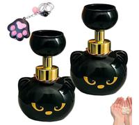 Cat Paw Soap Dispenser Halloween Black Cat Paw Print Foaming Hand Wash Bottle Cute Refillable Soap Pump for Bathroom Kitchen Sink Kids Handwashing Fun Gift Kawaii Home Decor(2pcs)