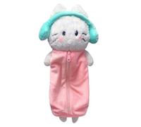 Cat Pencil Case Pouch - Cute Plush Stationery, Headphone Design Box | Soft Kawaii Organizer Storage Accessory, Zipper Closure Large Capacity School Supply Holder With Adorable Cartoon Character Style