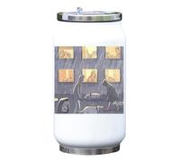 Cat People vs The Dog People Funny Vacuum Insulated Thermal Beverage Can Bottle White
