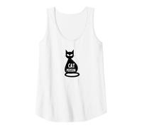 Cat Persona Felino Silhouette Art per Gli Amanti degli Animali Domestici Canotta, Donna, Bianco, L