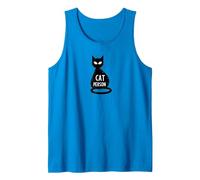 Cat Persona Felino Silhouette Art per Gli Amanti degli Animali Domestici Canotta, Uomo, Zaffiro, L