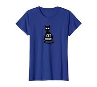 Cat Persona Felino Silhouette Art per Gli Amanti degli Animali Domestici Maglietta, Donna, Blu Reale, L