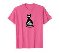 Cat Persona Felino Silhouette Art per Gli Amanti degli Animali Domestici Maglietta, Uomo, Rosa mélange, L