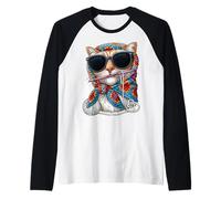 Cat Pet Granny Square Crochet Yarn Crochet Lover Maglia con Maniche Raglan