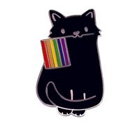 Cat Pins, Bisexual Flag Brooch, Colorful Enamel Rainbow Badge, With Cute Cartoon Design, Cute Pride Decor for Backpack, Bag, Hat, Accessories, Daily, Outfits, Clothing, 1.18 Inches High