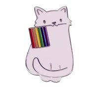 Cat Pins, Bisexual Flag Brooch, Colorful Enamel Rainbow Badge, With Cute Cartoon Design, Cute Pride Decor for Backpack, Bag, Hat, Accessories, Daily, Outfits, Clothing, 1.18 Inches High