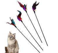 Cat Play Wand - Chatten Wand | Playage Di Piume Per Gatti | Gatto Esercizio Wand | Giocattoli Colorati Per Gattino Con Ricariche Di Campana | Mazza Da Teaser Per Pl