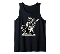 Cat Playing Guitar Cat Rock And Roll Cat Rock Star Funny Cat Canotta