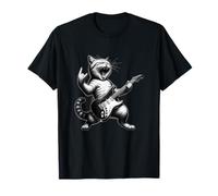 Cat Playing Guitar Rock Star Funny Cat Lover Men Women Kids Maglietta