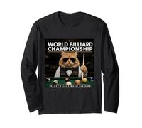 Cat Playing Pool Billiards in Lounge Cool Funny Cats Maglia a Manica