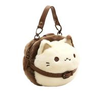 Cat Plush Tote Bag - 20x13x19cm Polyester Cotton Plush Messenger, Soft Adjustable Shoulder Strap Carry Bag Secure Storage, Lightweight Cute Design | Commuting Casual Formal Daily Use Everyday